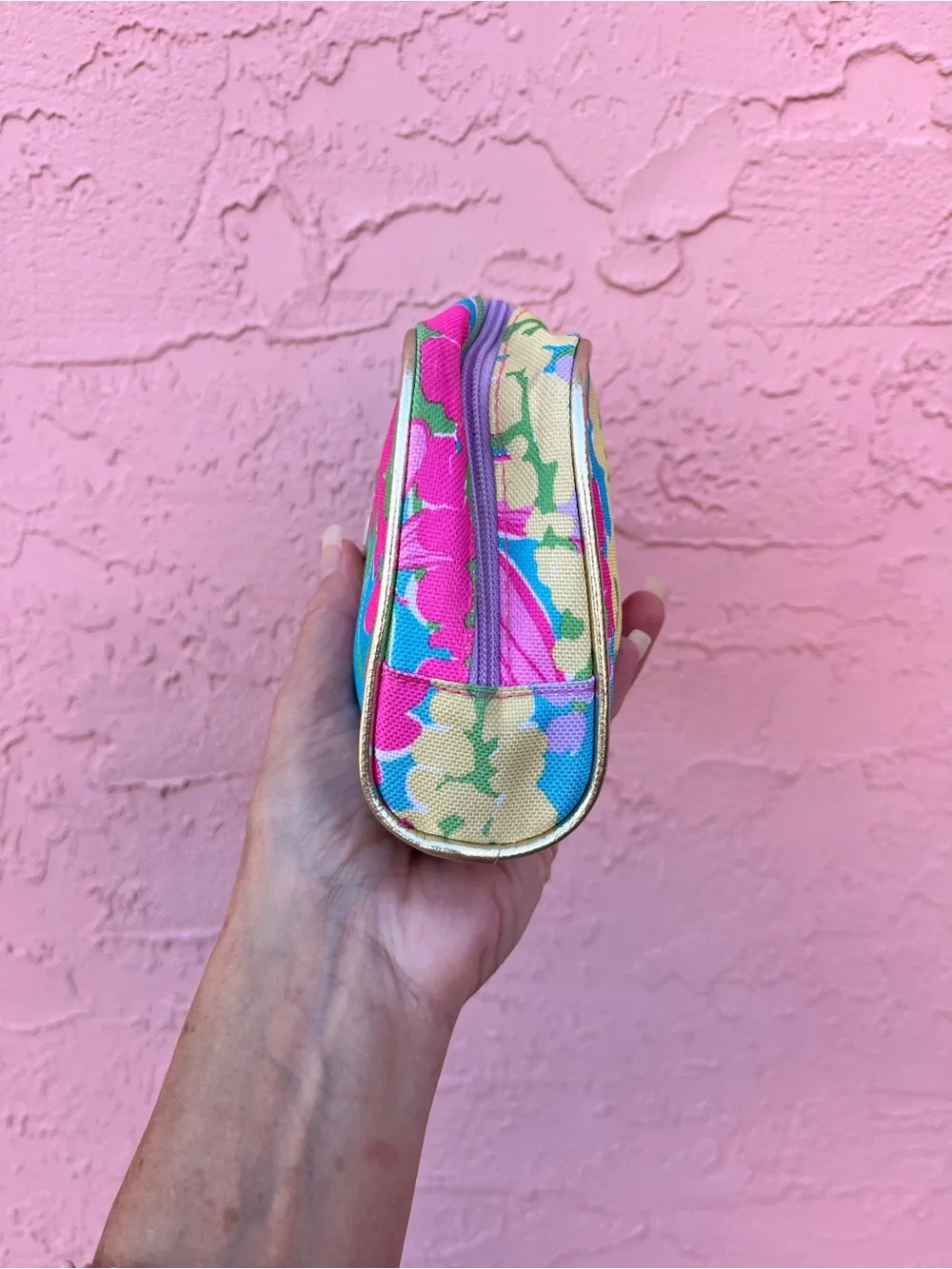 Lilly Pulitzer Estée Lauder Collaboration Make Up Cosmetic Bag Floral Dragonfly